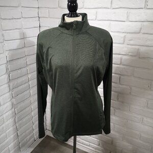 Tek Gear Workout Wear Ladies Size XL Army Green Full Zip Athletic Jacket